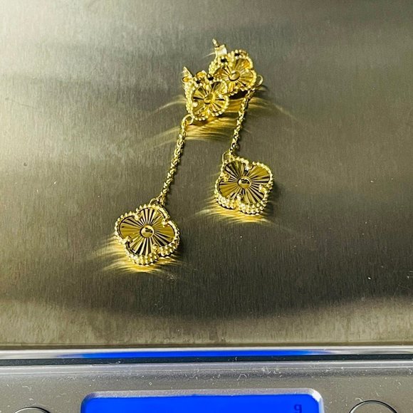 Saudi gold 18k real gold earrings